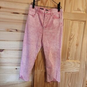 Pink button fly Jeans